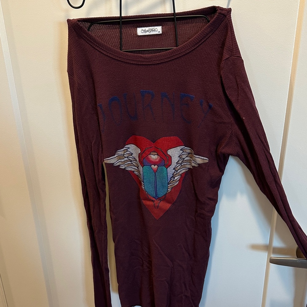 Lauren Moshi Burgundy Long Sleeve Tee